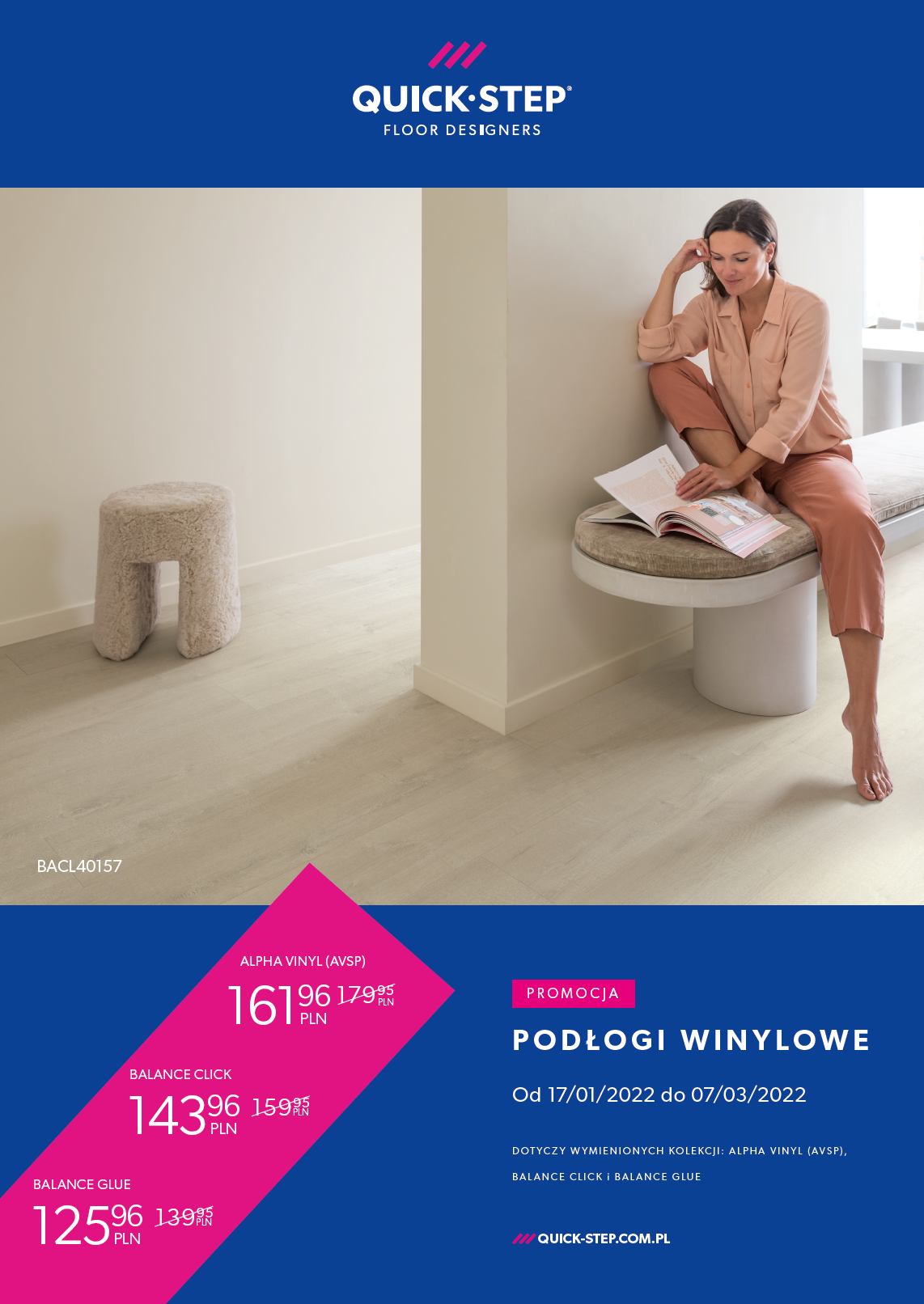Quick-Step - panele VINYLOWE - 10 % taniej !